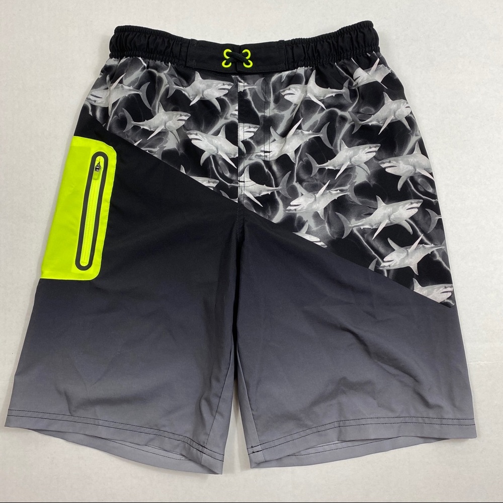 Swim Trunks Black and Yellow with sharks